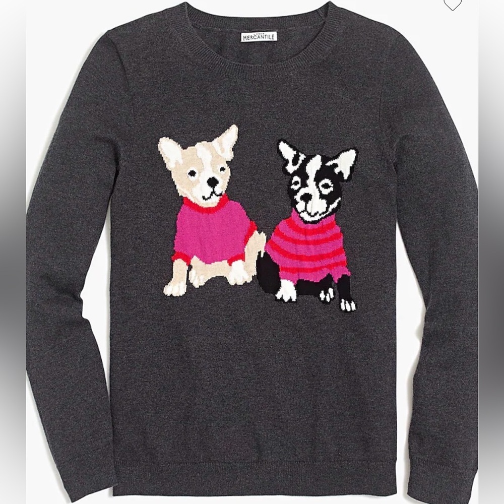 J. Crew French Bulldog Sweater